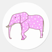 Niedlich rosa Elephant White Polka Dots Stickers