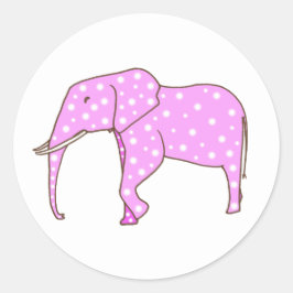 Niedlich rosa Elephant White Polka Dots Stickers