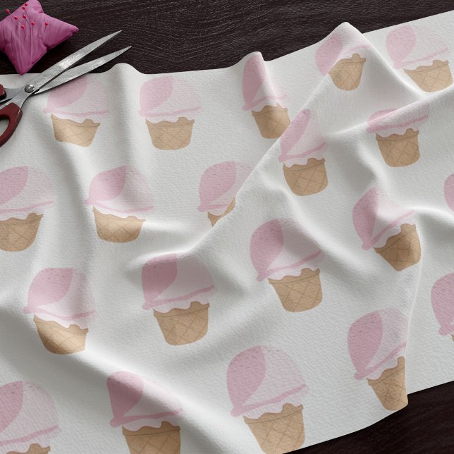 Niedlich rosa Erdbeere Eiscreme-Muster Stoff (Cute and summery pink ice cream pattern fabric just for you)