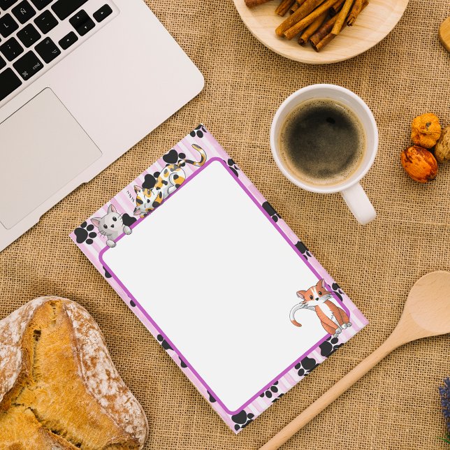 Niedlich rosa Farbe mit Pfoten niedliche Kätzchen  Post-it Klebezettel (Von Creator hochgeladen)