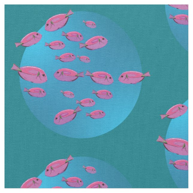 Niedlich rosa Fish Fabric Stoff (Nahaufnahme)