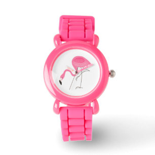 Niedlich rosa Flamingo Einfache Illustration Armbanduhr