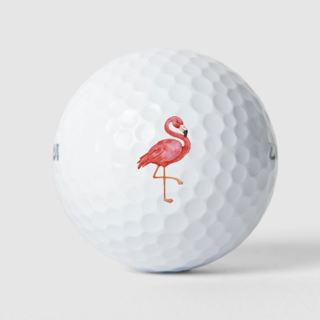 Niedlich rosa Flamingo Golfball (Vorderseite)