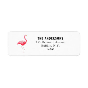 Niedlich rosa Flamingo Hand-Illustrierte Rücksende