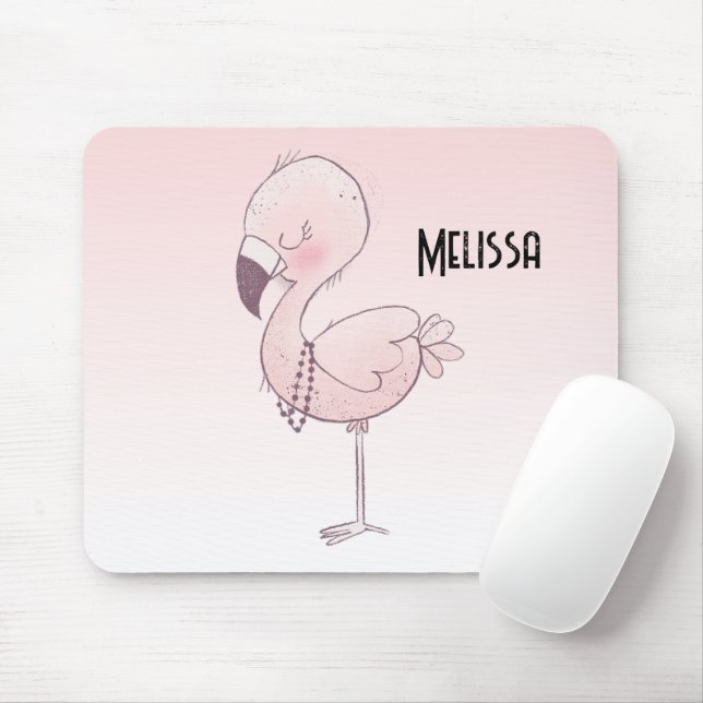 Niedlich-rosa-Flamingo-Illustration Mousepad (Mit Mouse)