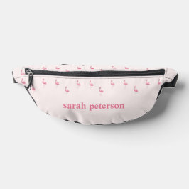 Niedlich rosa Flamingo individuelle Name pink Bauchtasche