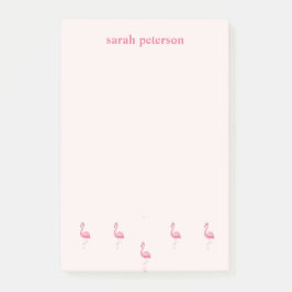 Niedlich rosa Flamingo individuelle Name pink Post-it Klebezettel