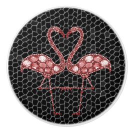 Niedlich rosa Flamingo Keramikknauf