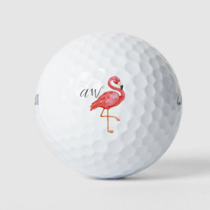 Niedlich rosa Flamingo Mit Monogramm Golfball