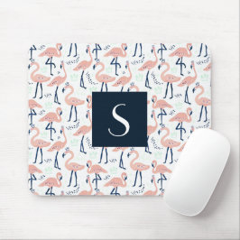 Niedlich rosa Flamingo Monogram Mousepad