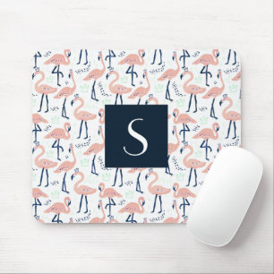 Niedlich rosa Flamingo Monogram Mousepad