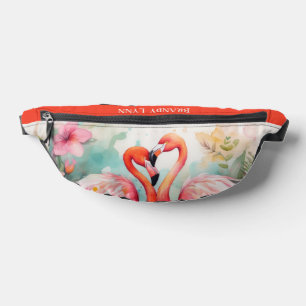 Niedlich rosa Flamingo Name hinzufügen Bauchtasche