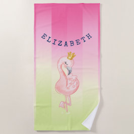 Niedlich rosa Flamingo Ombre Streifen Strandtuch