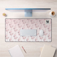 Niedlich rosa Flamingo Tropical Pattern Monogram