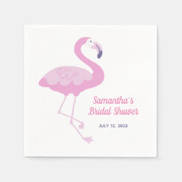 Niedlich rosa Flamingo Tropisches Brautparty Serviette