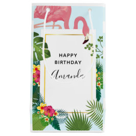 Niedlich rosa Flamingo Tropisches Thema Geburtstag Kleine Geschenktüte