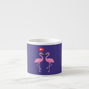 Niedlich rosa Flamingo wie Herzpastel Espressotasse