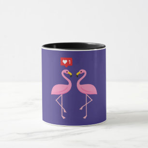 Niedlich rosa Flamingo wie Herzpastel Tasse
