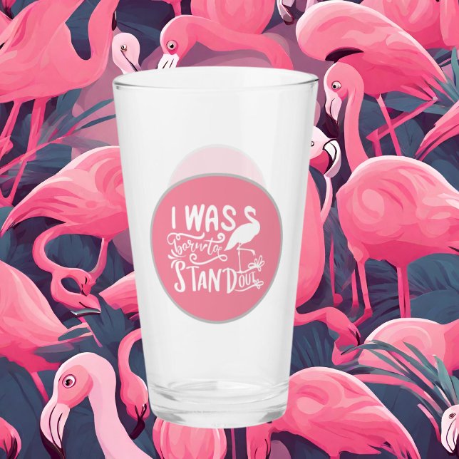 niedlich rosa Flamingo Wortart Glas (Von Creator hochgeladen)