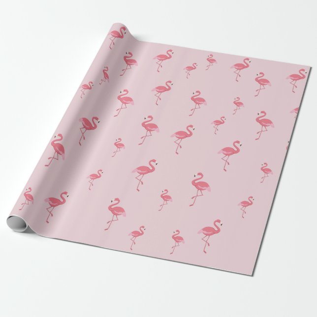 niedlich-rosa Flamingos Geschenkpapier (Ungerollt)