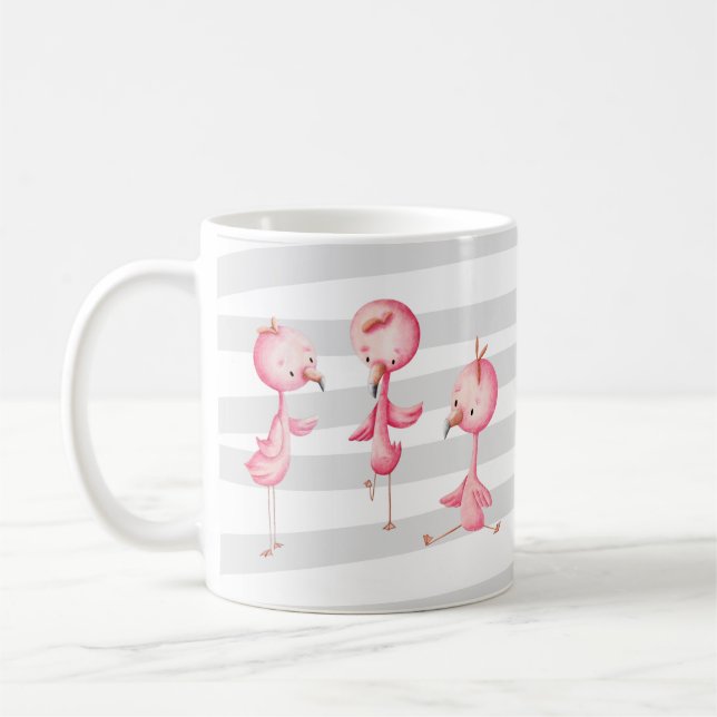 Niedlich-rosa-Flamingos-Illustration Kaffeetasse (Links)