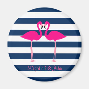 Niedlich rosa Flamingos in Liebe, Personalisiert g Magnet