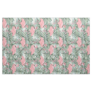 Niedlich rosa Flamingos Palm Leafe Muster Stoff