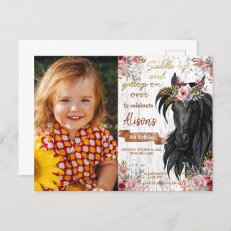 Niedlich rosa Geburtstagsparty Postkarte