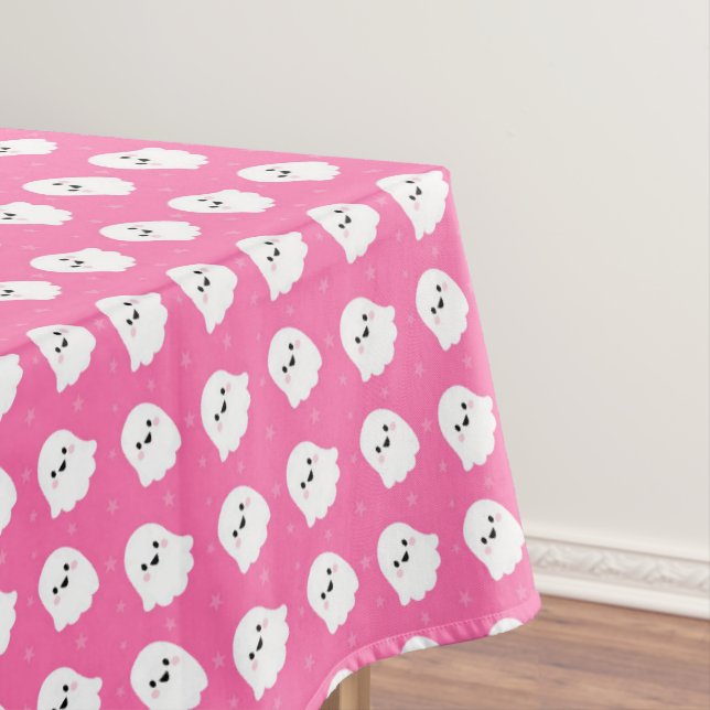 Niedlich rosa Ghost-Muster - Halloween-Design Tischdecke (Beispiel)
