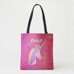 Niedlich rosa Glitzer Unicorn Personalisierter Nam
