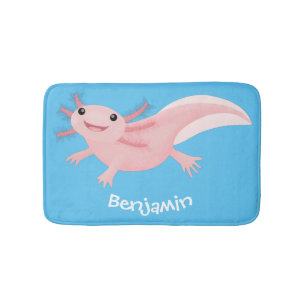 Niedlich-rosa-glückliche axolotl badematte