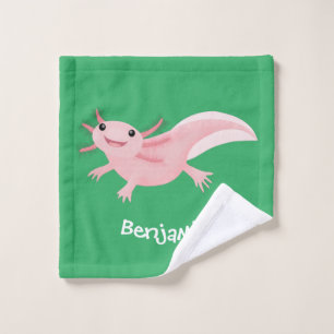 Niedlich-rosa-glückliche axolotl badhandtuch set