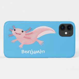 Niedlich-rosa-glückliche axolotl Case-Mate iPhone hülle