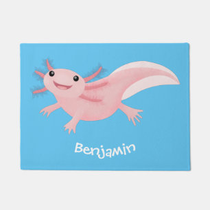 Niedlich-rosa-glückliche axolotl fußmatte