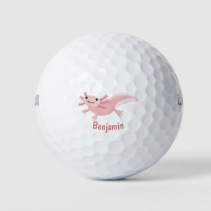 Niedlich-rosa-glückliche axolotl golfball
