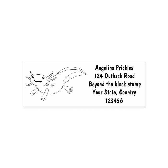 Niedlich-rosa-glückliche axolotl gummistempel (Prägung)
