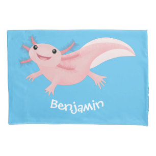 Niedlich-rosa-glückliche axolotl kissenbezug