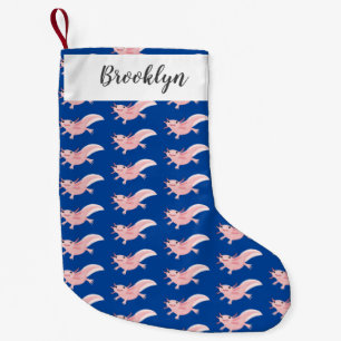 Niedlich-rosa-glückliche axolotl kleiner weihnachtsstrumpf