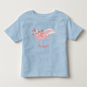 Niedlich-rosa-glückliche axolotl kleinkind t-shirt