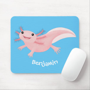 Niedlich-rosa-glückliche axolotl mousepad