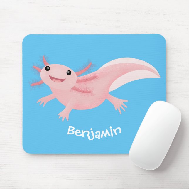 Niedlich-rosa-glückliche axolotl mousepad (Mit Mouse)