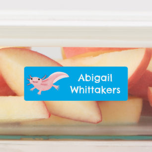 Niedlich rosa glückliche axolotl personalisiert etiketten