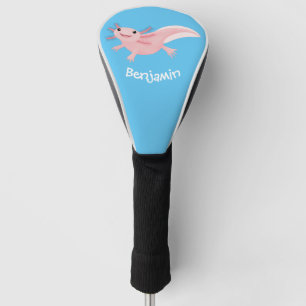 Niedlich rosa glückliche axolotl personalisiert golf headcover