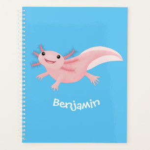 Niedlich-rosa-glückliche axolotl planer