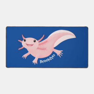 Niedlich-rosa-glückliche axolotl schreibtischunterlage