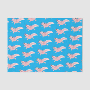 Niedlich-rosa-glückliche axolotl seidenpapier