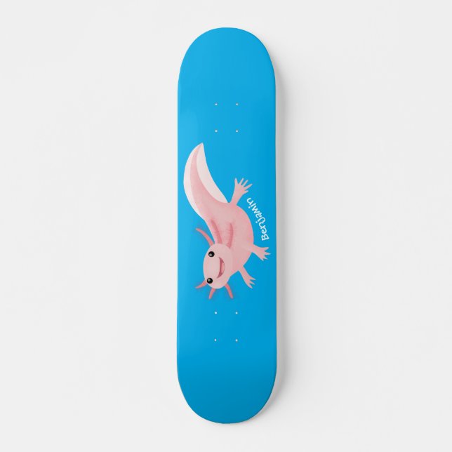 Niedlich-rosa-glückliche axolotl skateboard (Vorne)