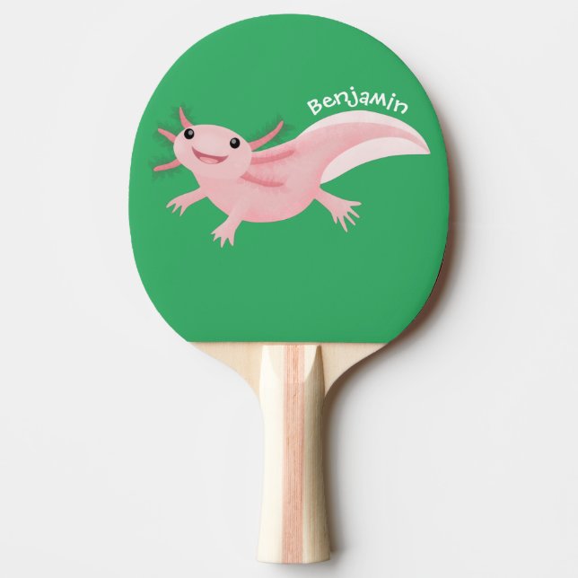 Niedlich-rosa-glückliche axolotl tischtennis schläger (Vorderseite)