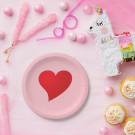 Niedlich rosa Großherz Moderne mädchenhaft Valenti Pappteller