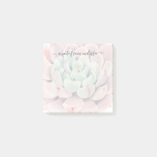 Niedlich rosa grüne Sukkulturen Personalisiert Post-it Klebezettel